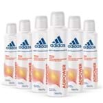 Kit Desodorante Aerossol Antitranspirante Adidas Adipower Feminino com 6 Unidades