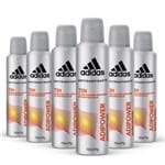 Kit Desodorante Aerossol Antitranspirante Adidas Adipower Masculino com 6 Unidades