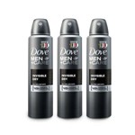 Kit Desodorante Antitranspirante Aerossol Dove Men Invisible Dry 150ml com 3 Unidades Leve + por -