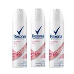 Kit Desodorante Antitranspirante Aerossol Rexona Powder 150ml com 3 Unidades Leve + por -