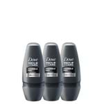 Kit Desodorante Antitranspirante Roll-on Dove Men Invisible Dry 3x50ml
