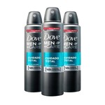 Kit Desodorante Dove Aerosol Masculino Men Care Cuidado Total 89g 3 Unidades