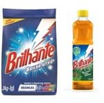 Kit Detergente Po Brilhante 2kg Multi Tecido + Desinfetante Brilhante 500ml Pinho
