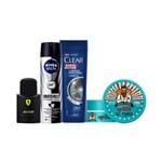 Kit Dia dos Namorados Perfume Ferrari Black 40ml + Desodorante + Shampoo 200ml + Gel 200g