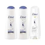Kit Dove Reconstrução Completa 2 Shampoos 400ml Grátis Condicionador 400ml