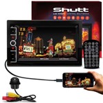 Kit Dvd Player Shutt Las Vegas Bluetooth Usb Espelhamento Celular Aux + Câmera de Ré Tartaruga Preta