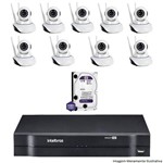 Kit Dvr Intelbras 16 Canais Mhdx 9 Câmeras Ips Robo Wifi Hd 1 Tb Wd Purple