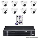 Kit Dvr Intelbras 8 Canais Mhdx 8 Câmeras Ips Dome Vip S4020 Hd 1 Tb Wd Purple
