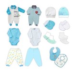 Kit Econômico de Roupas para o Enxoval do Bebê Prematuro ao P - Lene Azul