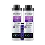 Kit Eico Cara de Rica Shampoo+Condicionador 1000ml Grátis Ampola Platinagem Diamante Mega Dose 45ml