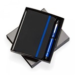 Kit Escritório com Caderneta de Anotações e Caneta Azul