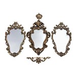 Kit 3 Espelhos de Parede Veneziano Vintage Barrock Decorativo Rococó - Pop Decorei