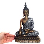Kit Estátua de Buda + 7 Pedras dos Chakras + Caixa Mdf