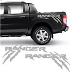 Kit Faixa Ford Ranger Garras 13/19 Adesivo Lateral Prata