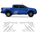 Kit Faixa Ford Ranger Raptor Adesivo Lateral Prata Tuning