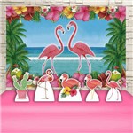 Kit Festa Aniversário Flamingo Decoração Kit Prata Cenários