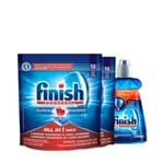 Kit Finish 2 Detergentes em Tablete + 1 Secante para Máquina de Lavar Louças