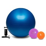 Kit Fitness Fisioterapia Bola Suíça 65cm Overball Softball