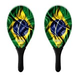 Kit Frescobol 2 Raquetes Fibro de Vidro Evo Brasil