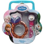 Kit Frozen com Trancinha Relogio Disney Anna Candide
