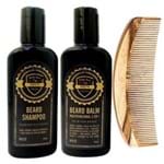 Kit Fuel4Men Shampoo, Balm e Pente para Barba (3 Produtos) Conjunto