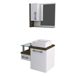 Kit Gabinete para Banheiro Compace Legno 630w 3 Pçs Branco/Carvalho