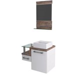 Kit Gabinete para Banheiro Compace Legno 631w 3 Pçs Branco/Marrocos