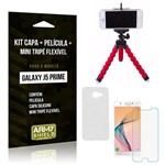 Kit Galaxy J5 Prime Capa Silicone + Película de Vidro + Mini Tripé Flexível - Armyshield
