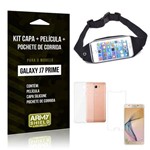 Kit Galaxy J7 Prime Capa Silicone + Película de Vidro + Pochete para Corrida - Armyshield