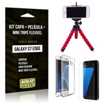 Kit Galaxy S7 Edge Capa Silicone + Película de Vidro + Mini Tripé Flexível - Armyshield