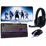 Kit Gamer Teclado Mecânico Ant Ghost / Mouse/ Fone / Mousepad