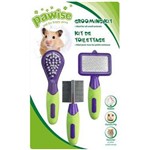 Kit Grooming Pawise para Roedores - Verde com Roxo
