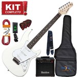 Kit Guitarra Elétrica Stratocaster Egs216 Wh Branca Strinberg