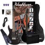 Kit Guitarra Washburn Rx10 + Amplificador 15w e Acessórios
