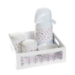 Kit Higiene com Porcelanas e Capa Borboleta Lilás Quarto Bebê Menina