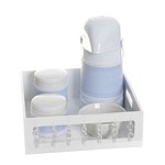 Kit Higiene com Porcelanas e Capa Pedra Transparente Quarto Bebê Menino