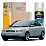 Kit Higienização Limpa Ar Condicionado + Filtro de Ar da Cabine Audi A3 1997 a 2006
