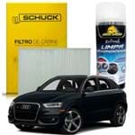 Kit Higienização Limpa Ar Condicionado + Filtro de Ar da Cabine Audi Q3 2014 a 2018 - Schuck