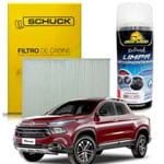Kit Higienização Limpa Ar Condicionado + Filtro de Ar da Cabine Fiat Toro 2017 2018 - Schuck