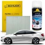 Kit Higienização Limpa Ar Condicionado + Filtro de Ar da Cabine New Civic 2016 a 2018 Schuck