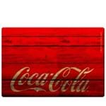 Kit Jogo Americano e Porta Copos Coca Cola Madeira Vermelha - 4 Peças
