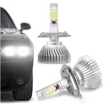 Kit Lâmpada Super LED Headlight H4 6000K 12V e 24V 6400LM Efeito Xênon Carro Moto