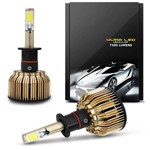 Kit Lâmpada Ultra LED Headlight H1 12V a 24V 50W 8000 LM Efeito Xênon Carro