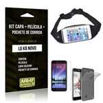 Kit LG K8 Novo Capa Silicone + Película de Vidro + Pochete para Corrida - Armyshield