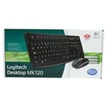 Kit Logitech Desktop MK120 | Teclado e Mouse 1000 DPI | com Fio | Preto | USB 0838