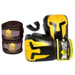 Kit Luva Boxe Muay Thai Troia Sport +bandagem +protetor Bucal