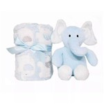 Kit Manta Presente Elefante Azul - Buba Baby