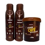 Kit Máscara Bomba de Café Glatten 500g Shampoo Condicionador