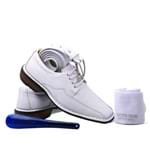 Kit Masculino Sapato 3026 Branco+Cinto+Meia+Calçadeira Doctor Shoes