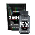 Kit Massa Muscular Black Skull (1un Whey Protein 3 Whey Black Skull - 837grs + 1un BCAA 2500 - 60 T